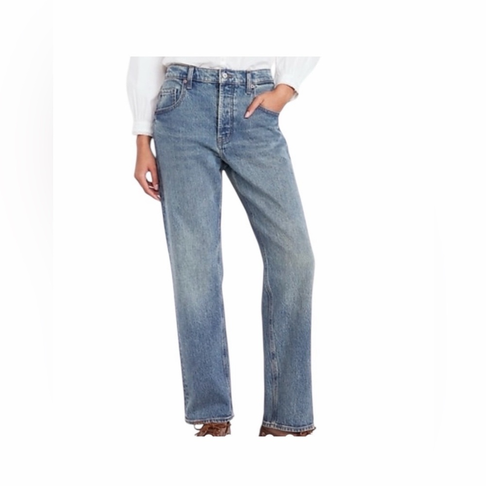 Old Navy Mid-Rise Slouchy Straight Leg Jeans